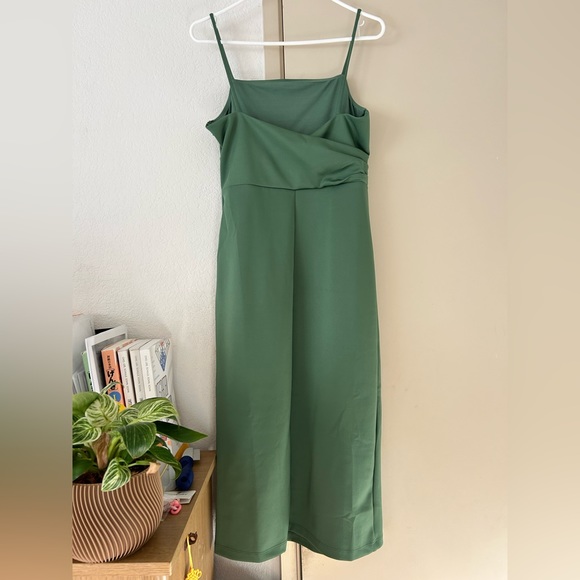 OAK + FORT | SQUARE NECKLINE MIDI DRESS GREEN M - Picture 3 of 7